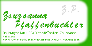 zsuzsanna pfaffenbuchler business card